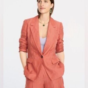 J Crew Willa blazer in linen-cupro size 00 pant suite NWT